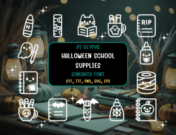 Halloweenschoolsupplies Regular: The Ultimate Dingbats for Seasonal Fonts