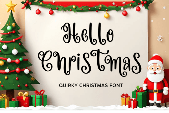 Hello Christmas Font for Festive Crafting