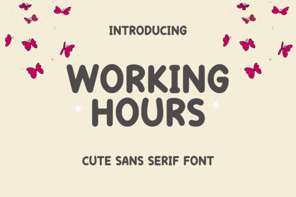 Working Hours Font for Embroidery Projects