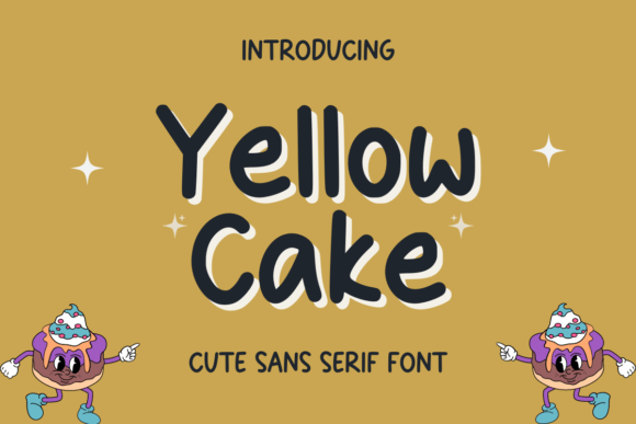 Yellow Cake Font for Embroidery Projects